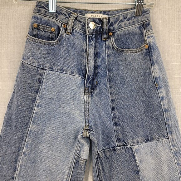 Pacsun 90s Boyfriend High-Waisted Patchwork Jeans 22x30 - Picture 2 of 10